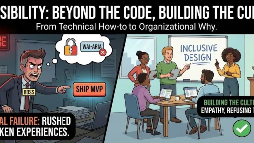 Banner for post showing representation of versus from shipping accessible things for empathy and compliance.